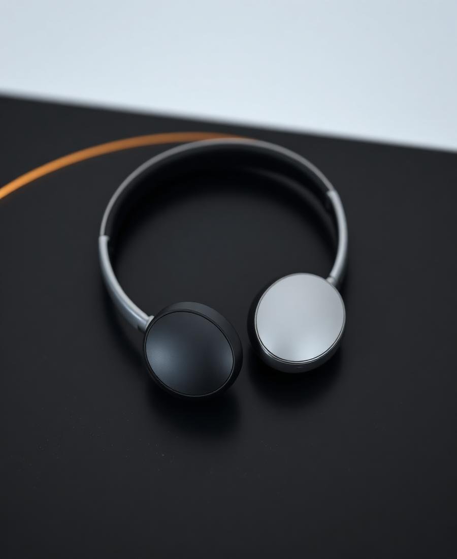 Fone de ouvido premium sobre mesa escura